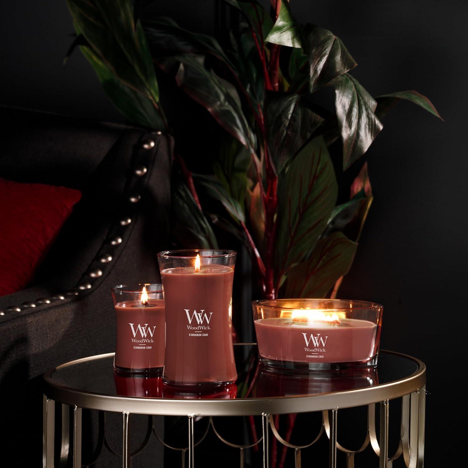 Vela de Hora de Arena Mediana WoodWick Canela Chai 283.5g