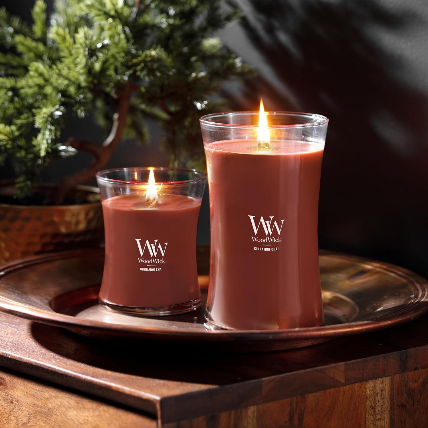 Vela de Hora de Arena Mediana WoodWick Canela Chai 283.5g