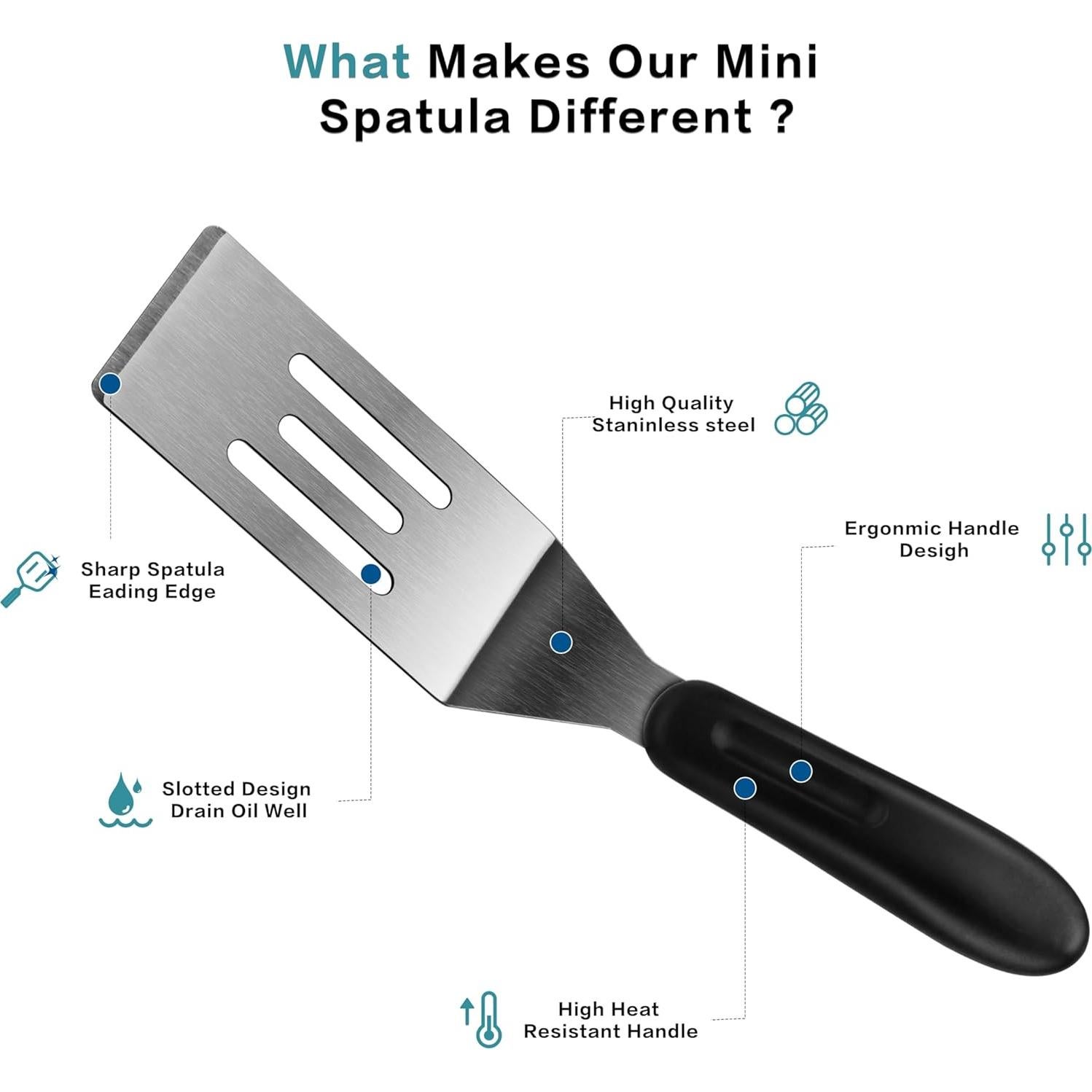 Juego de 2 Espátulas de Acero Inoxidable RCMo 20.32x3.81cm