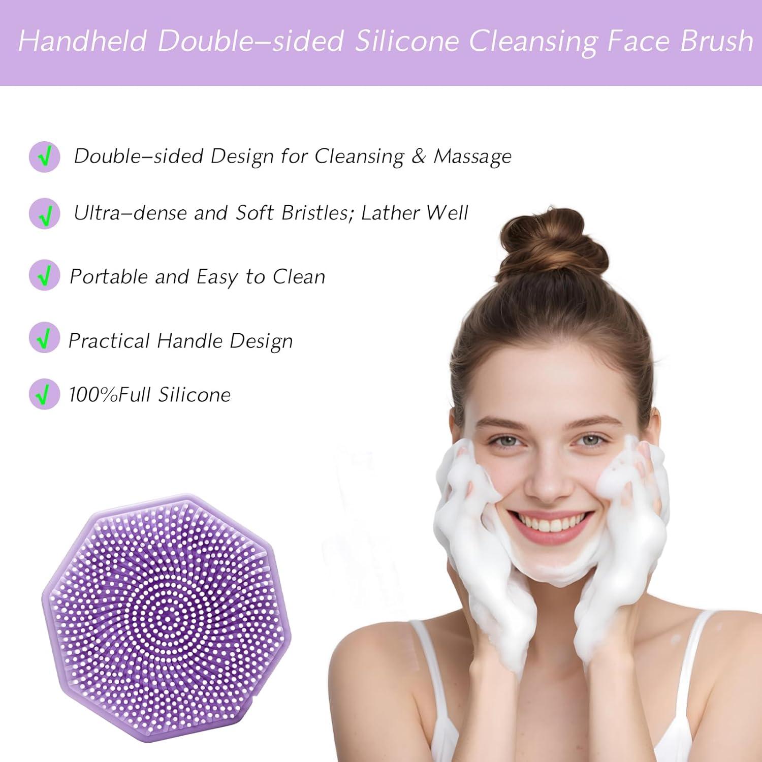 Exfoliador Facial de Silicona PINjiaju Morado 5.7cm