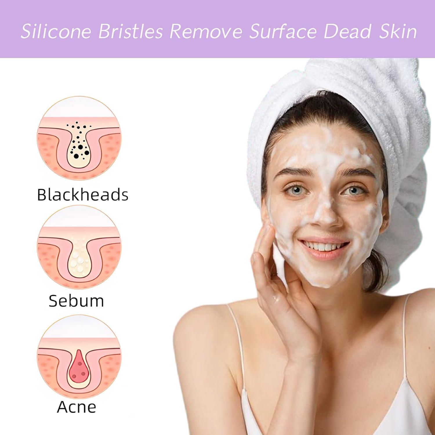 Exfoliador Facial de Silicona PINjiaju Morado 5.7cm