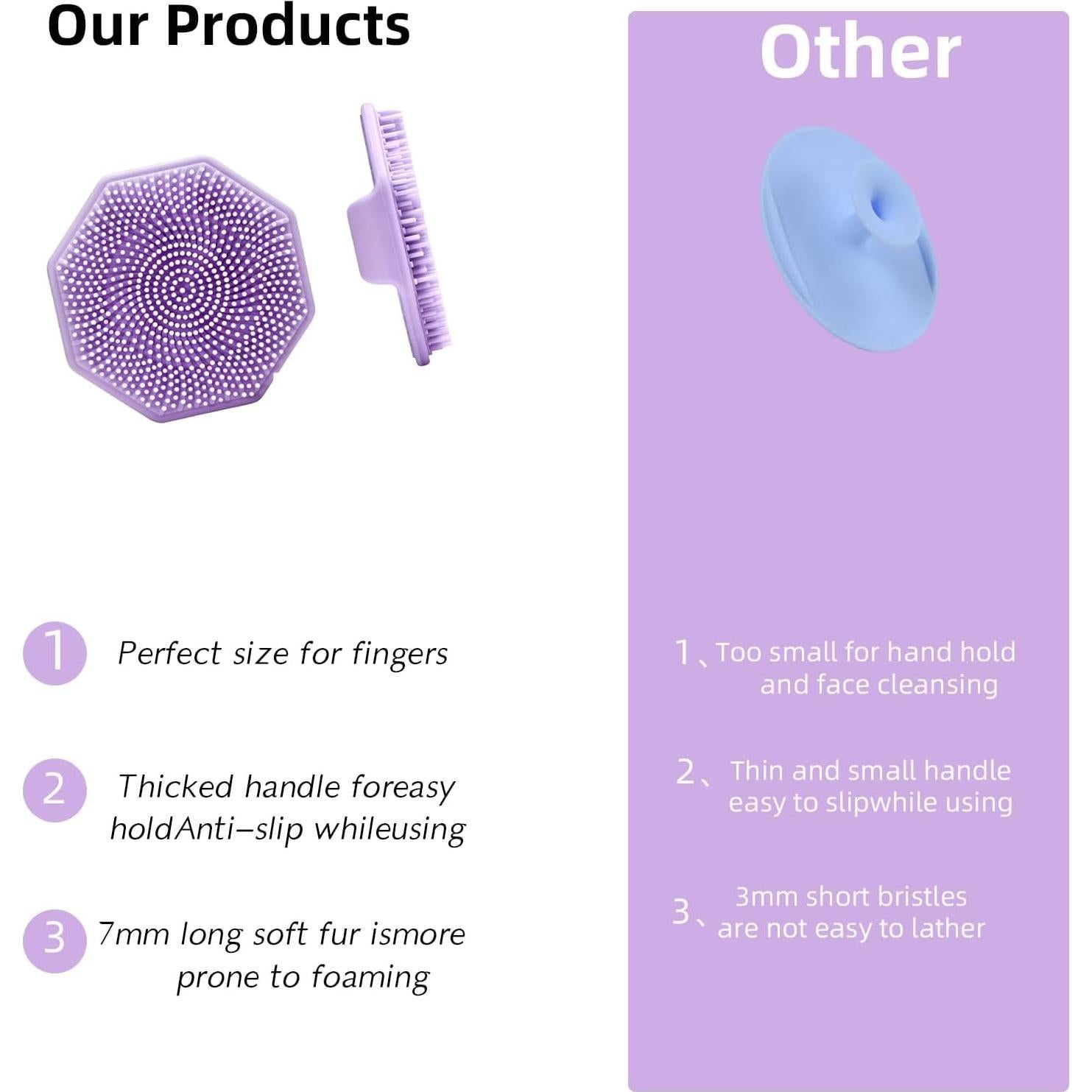 Exfoliador Facial de Silicona PINjiaju Morado 5.7cm