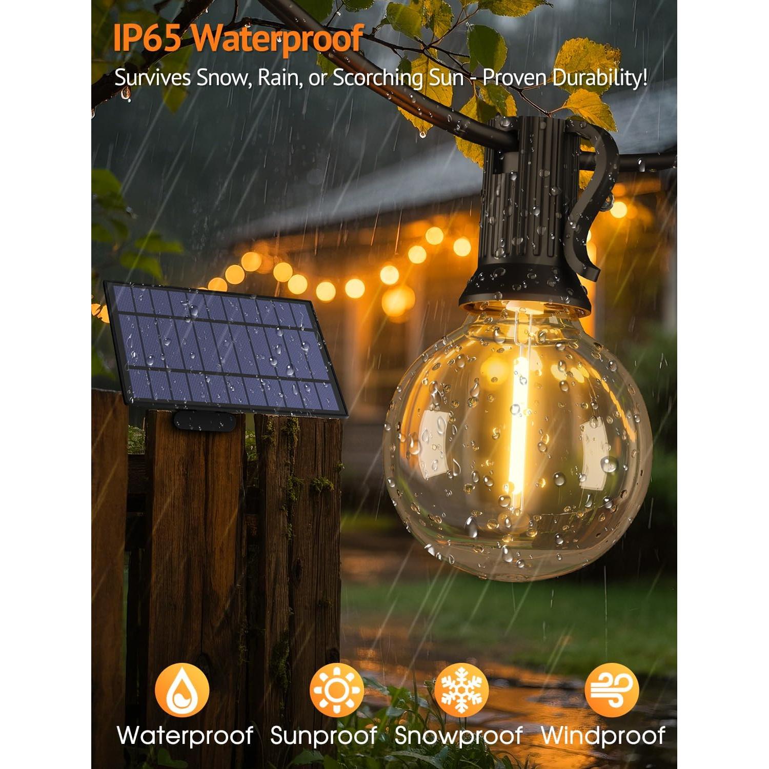 Luces de Cadena Solares Larkvue 25FT con Control Remoto 11 Bombillas