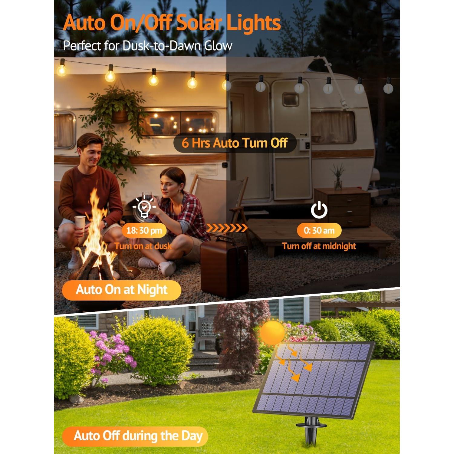 Luces de Cadena Solares Larkvue 25FT con Control Remoto 11 Bombillas