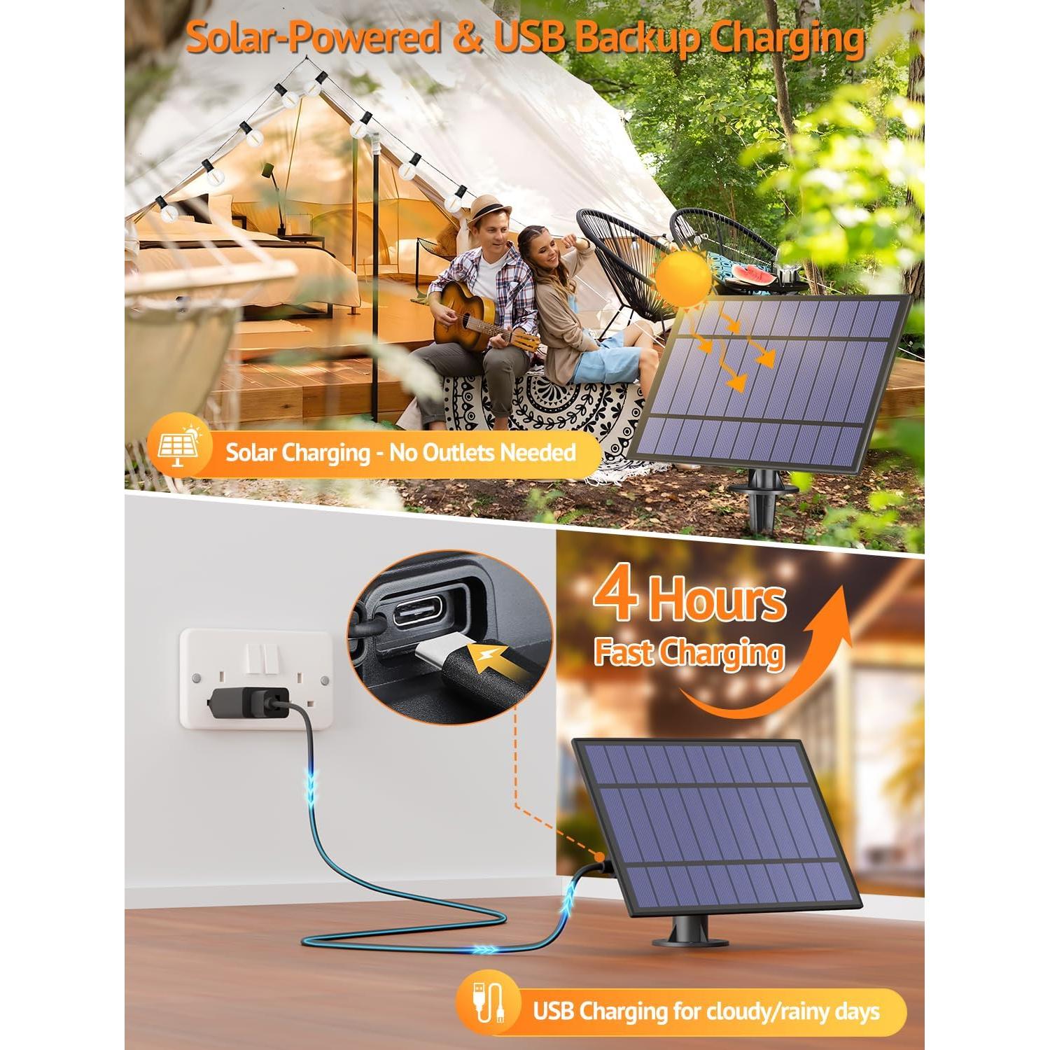 Luces de Cadena Solares Larkvue 25FT con Control Remoto 11 Bombillas