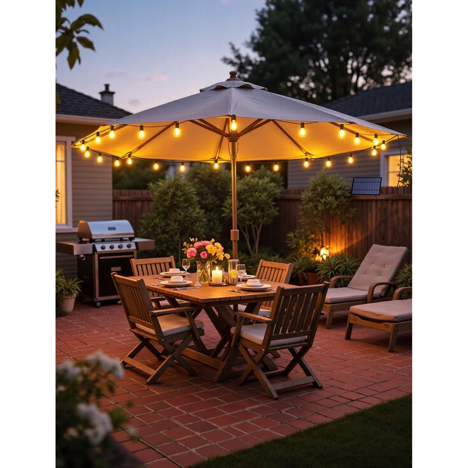 Luces de Cadena Solares Larkvue 25FT con Control Remoto 11 Bombillas