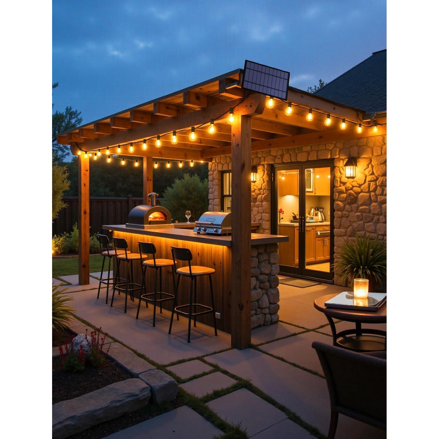 Luces de Cadena Solares Larkvue 25FT con Control Remoto 11 Bombillas