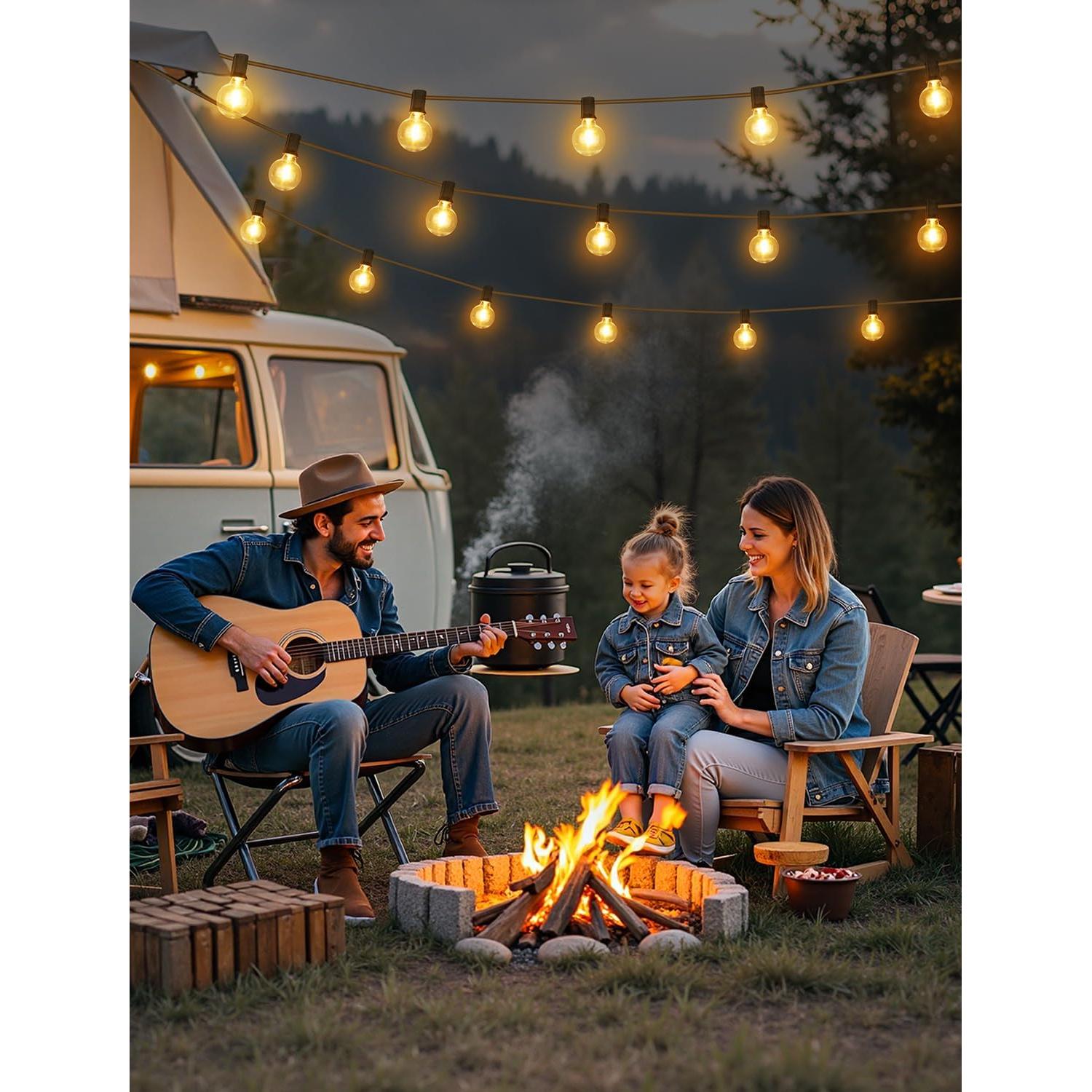 Luces de Cadena Solares Larkvue 25FT con Control Remoto 11 Bombillas