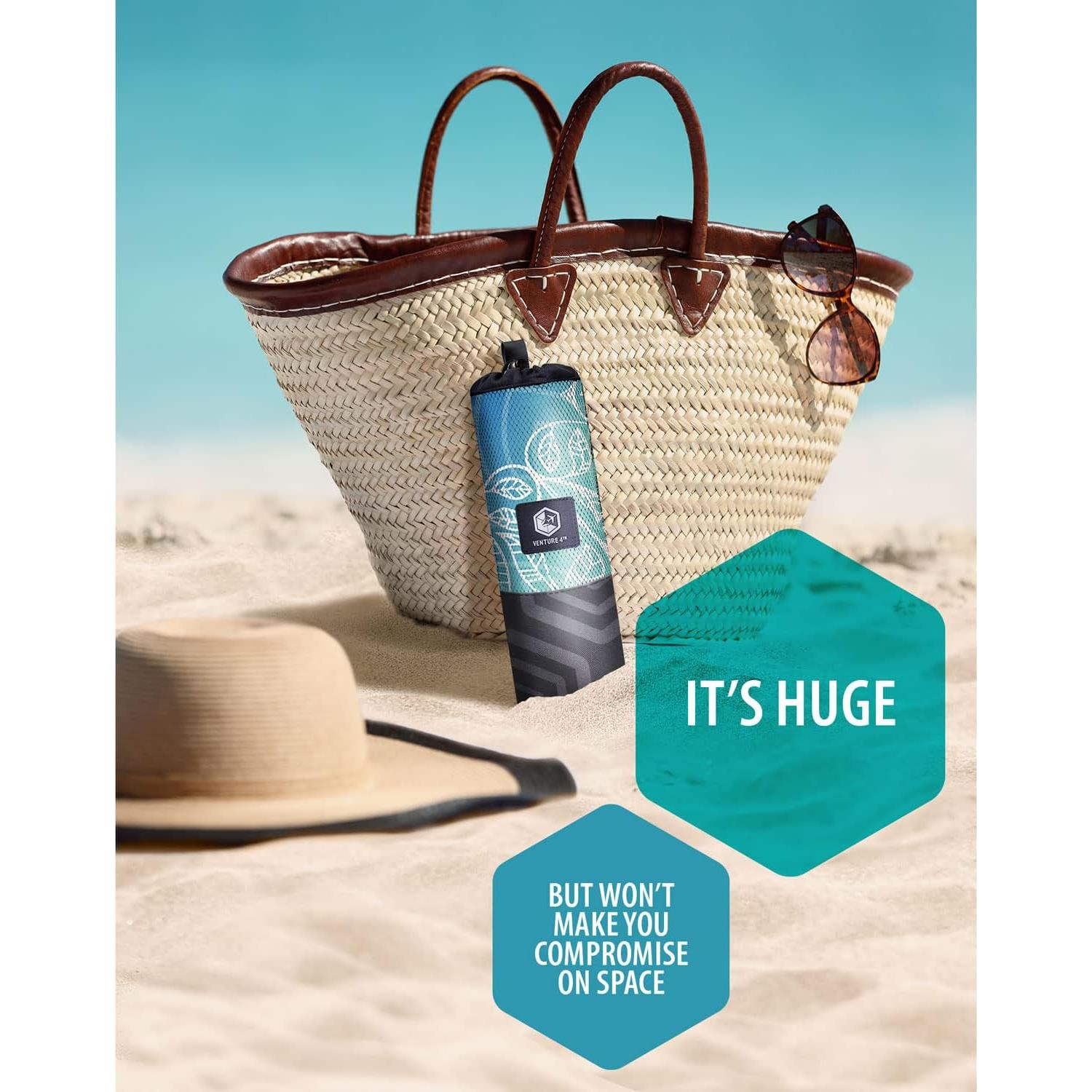 Toalla de Playa Microfibra VENTURE 4TH Mandala Azul 89x198 cm