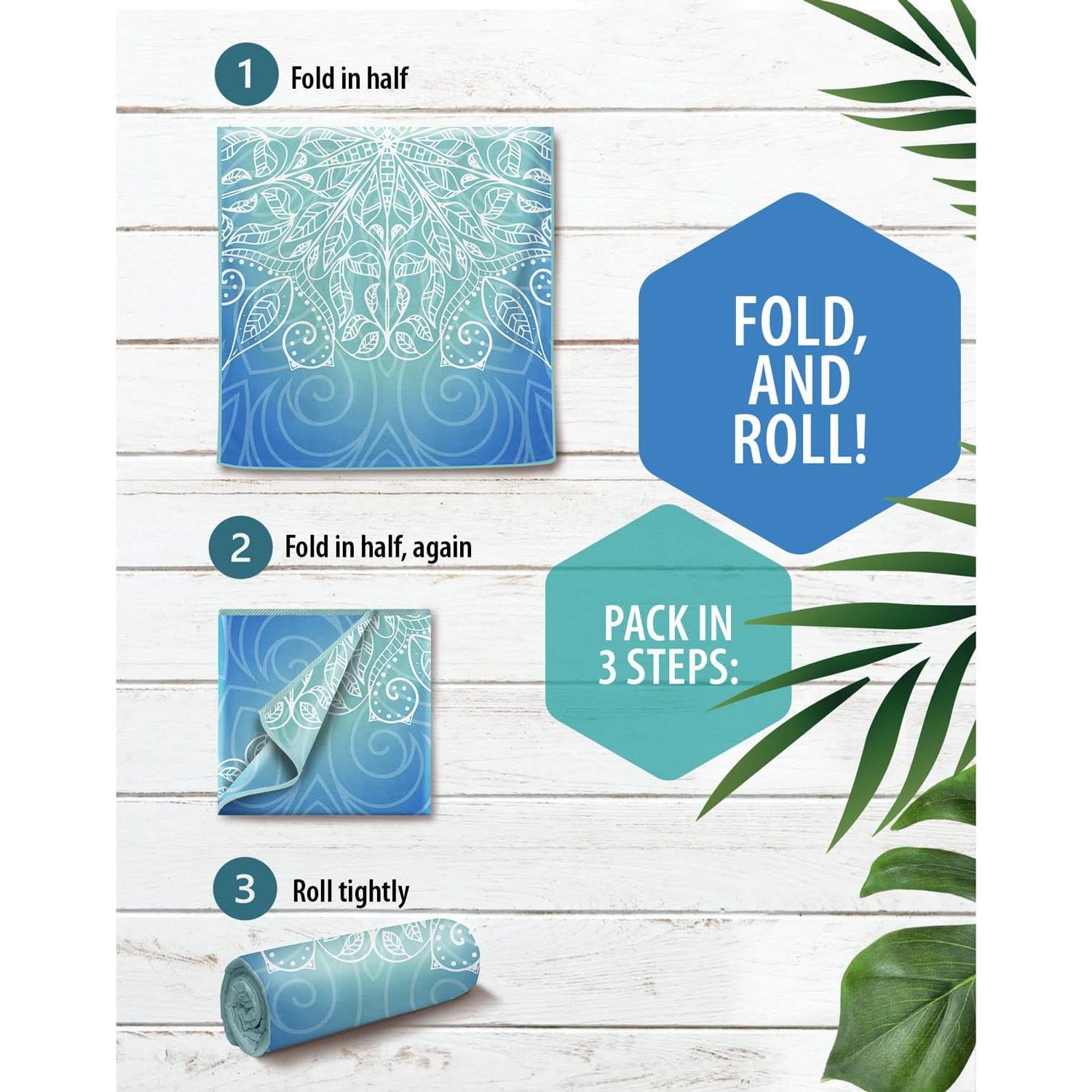 Toalla de Playa Microfibra VENTURE 4TH Mandala Azul 89x198 cm