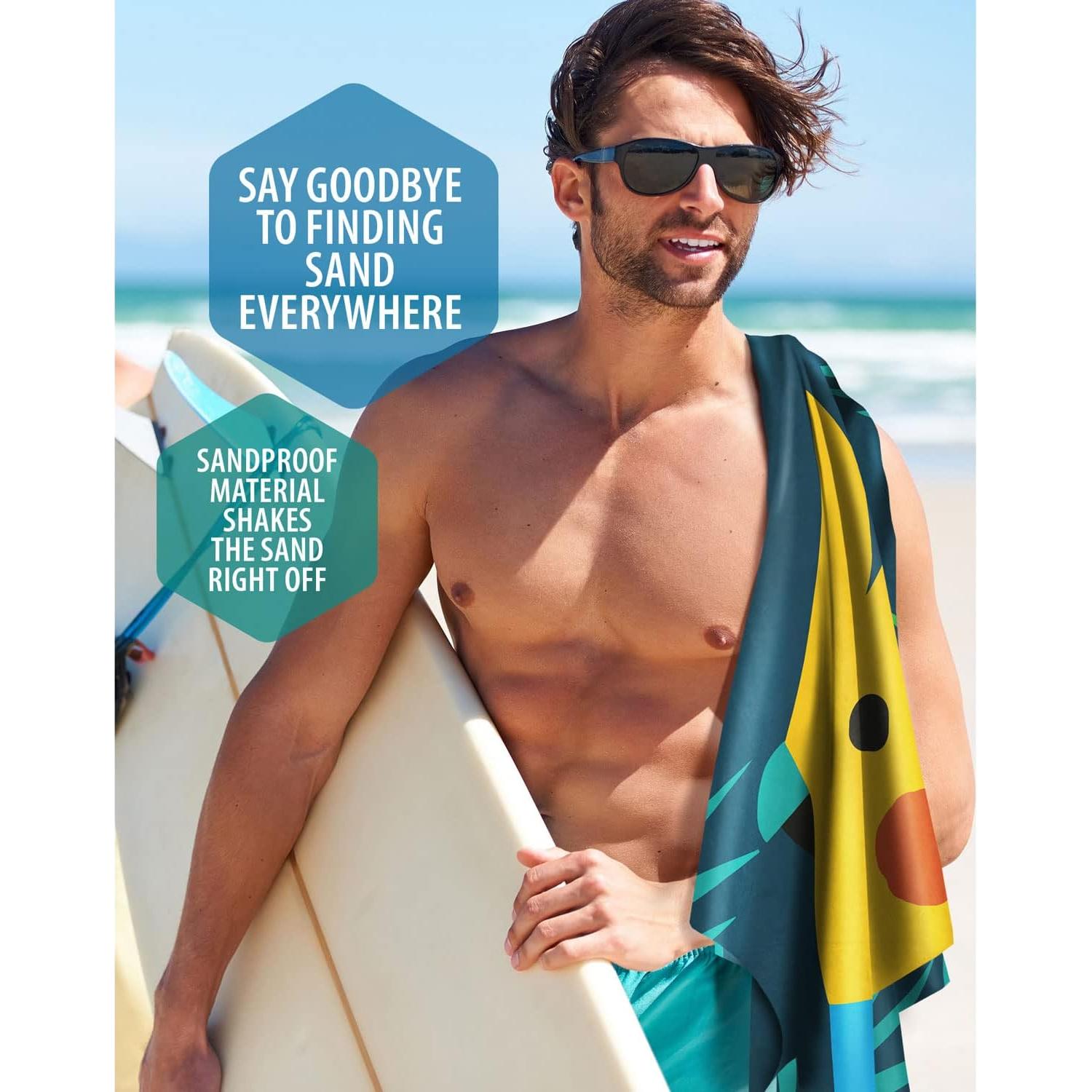 Toalla de Playa Microfibra VENTURE 4TH Mandala Azul 89x198 cm