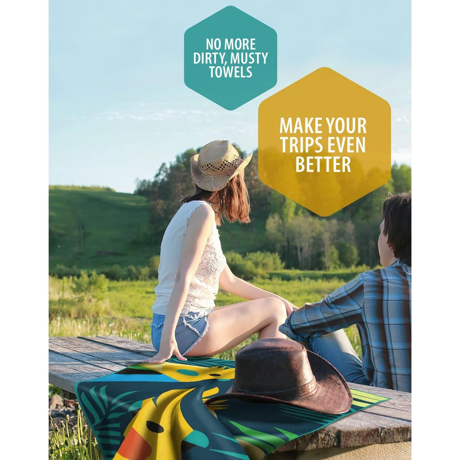 Toalla de Playa Microfibra VENTURE 4TH Mandala Azul 89x198 cm