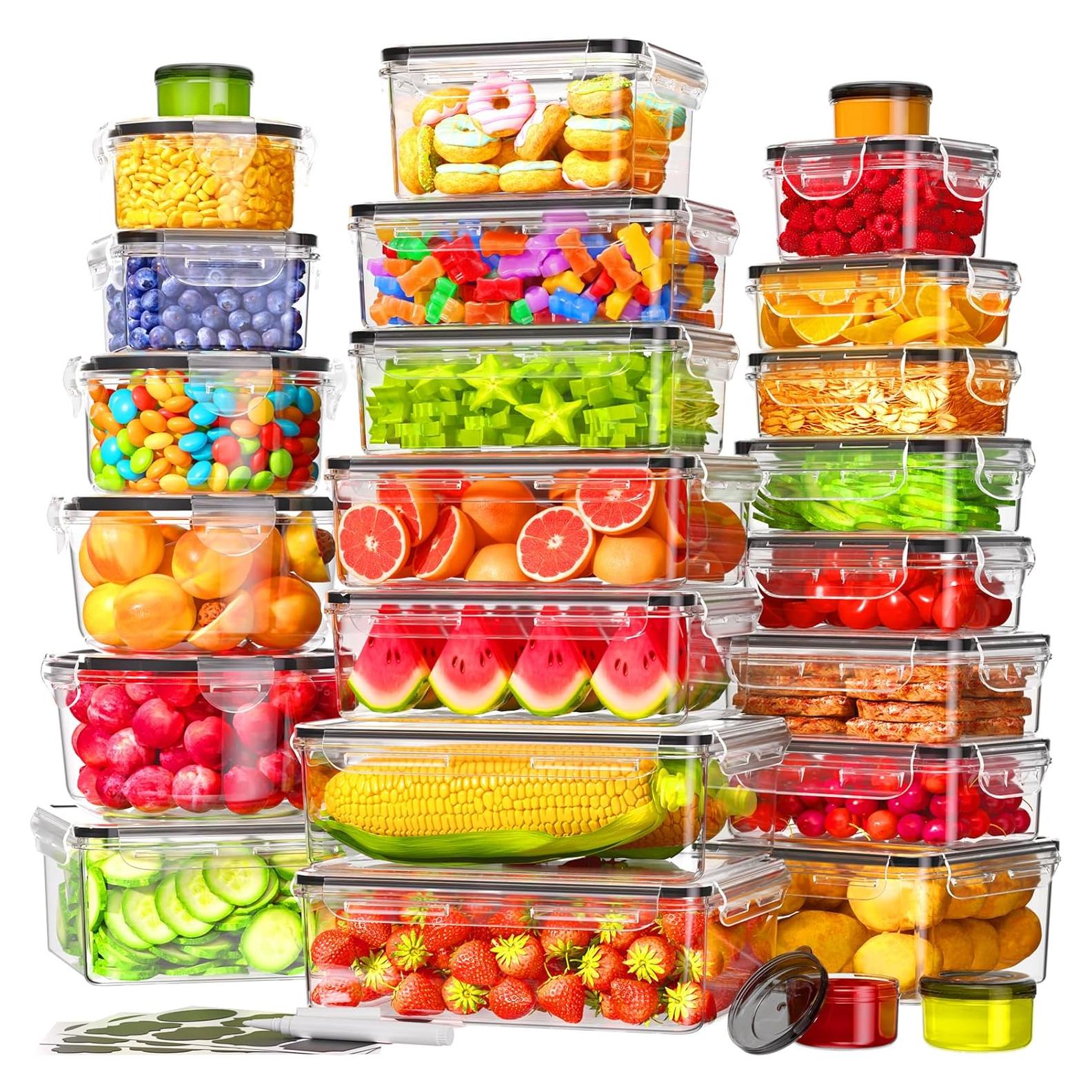 Set 50 Contenedores de Almacenamiento KEMETHY Herméticos 18.6L