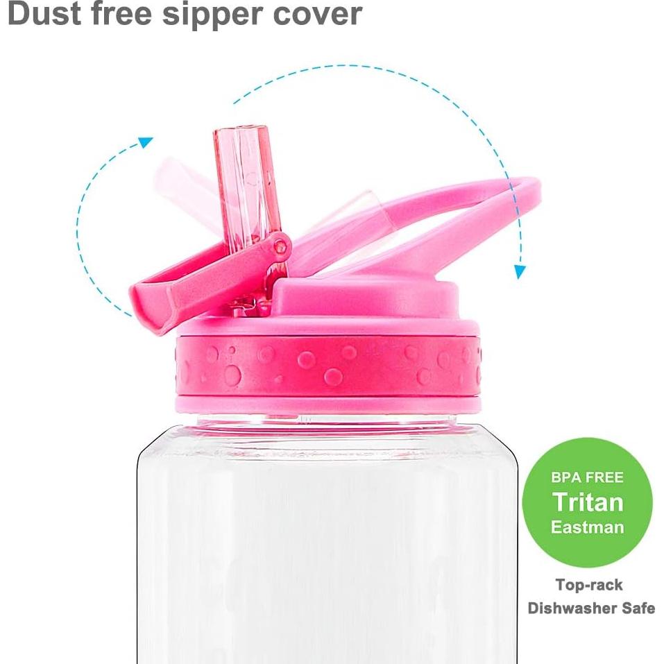 Botella de Agua Motivacional Home Tune 32oz SIN BPA Rosa