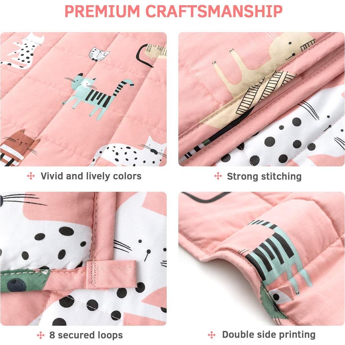 Manta con peso Mr. Sandman 1.36 kg Algodón Gato Lindo 91x122 cm