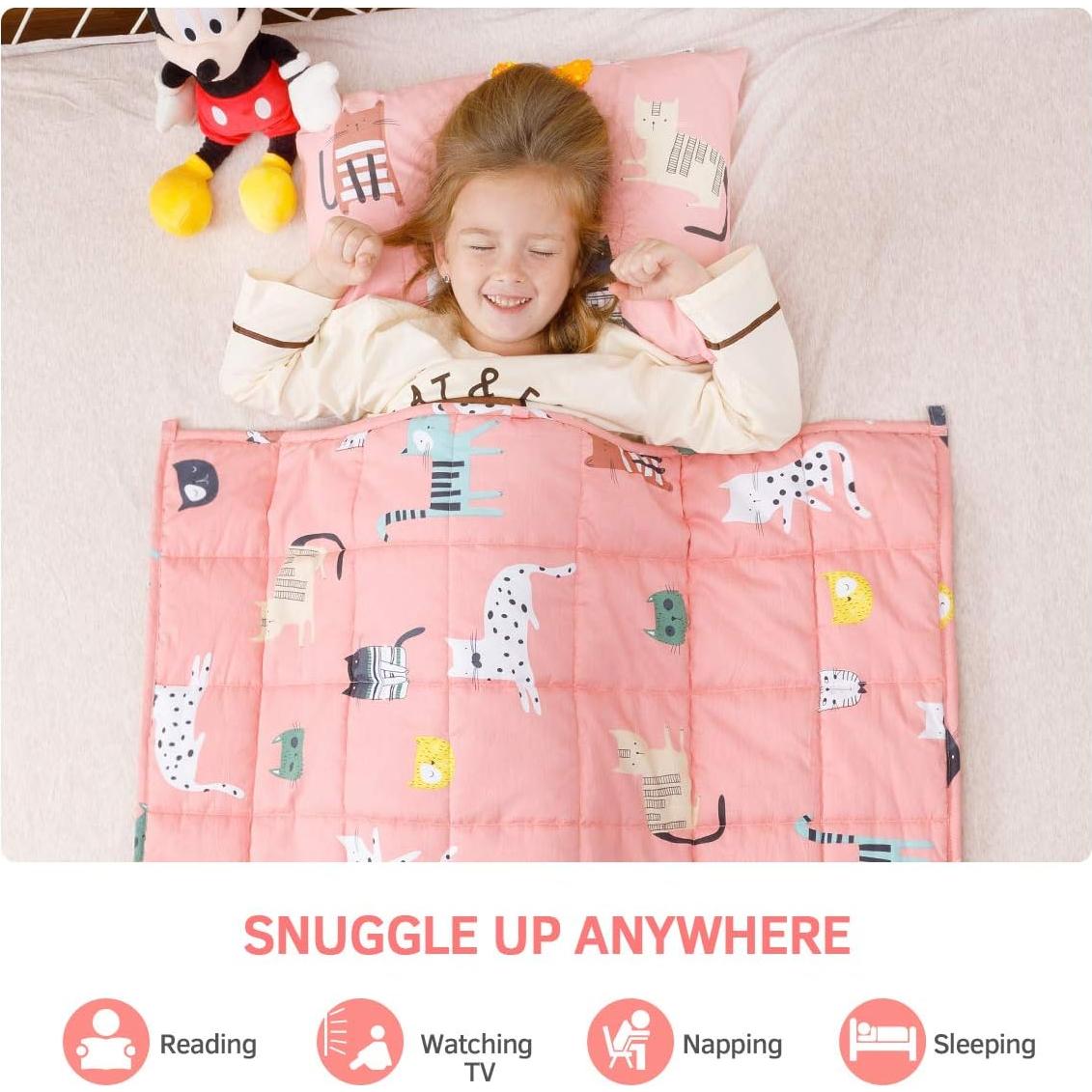 Manta con peso Mr. Sandman 1.36 kg Algodón Gato Lindo 91x122 cm