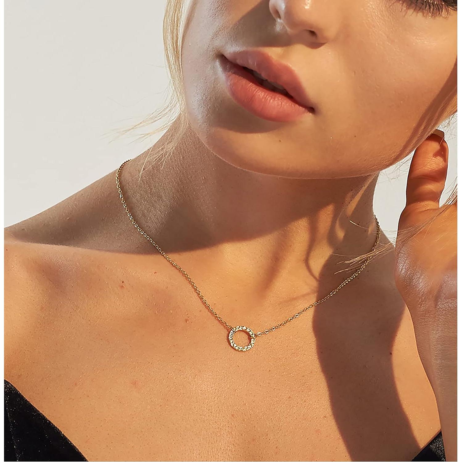 Collar Choker Delicado Lcherry Oro 14K Hipoalergénico Mujeres