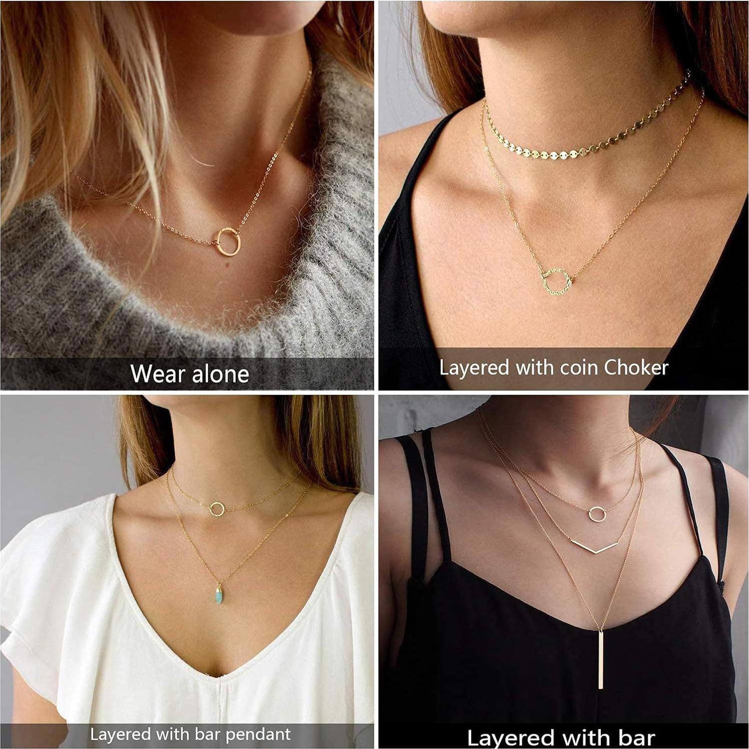 Collar Choker Delicado Lcherry Oro 14K Hipoalergénico Mujeres