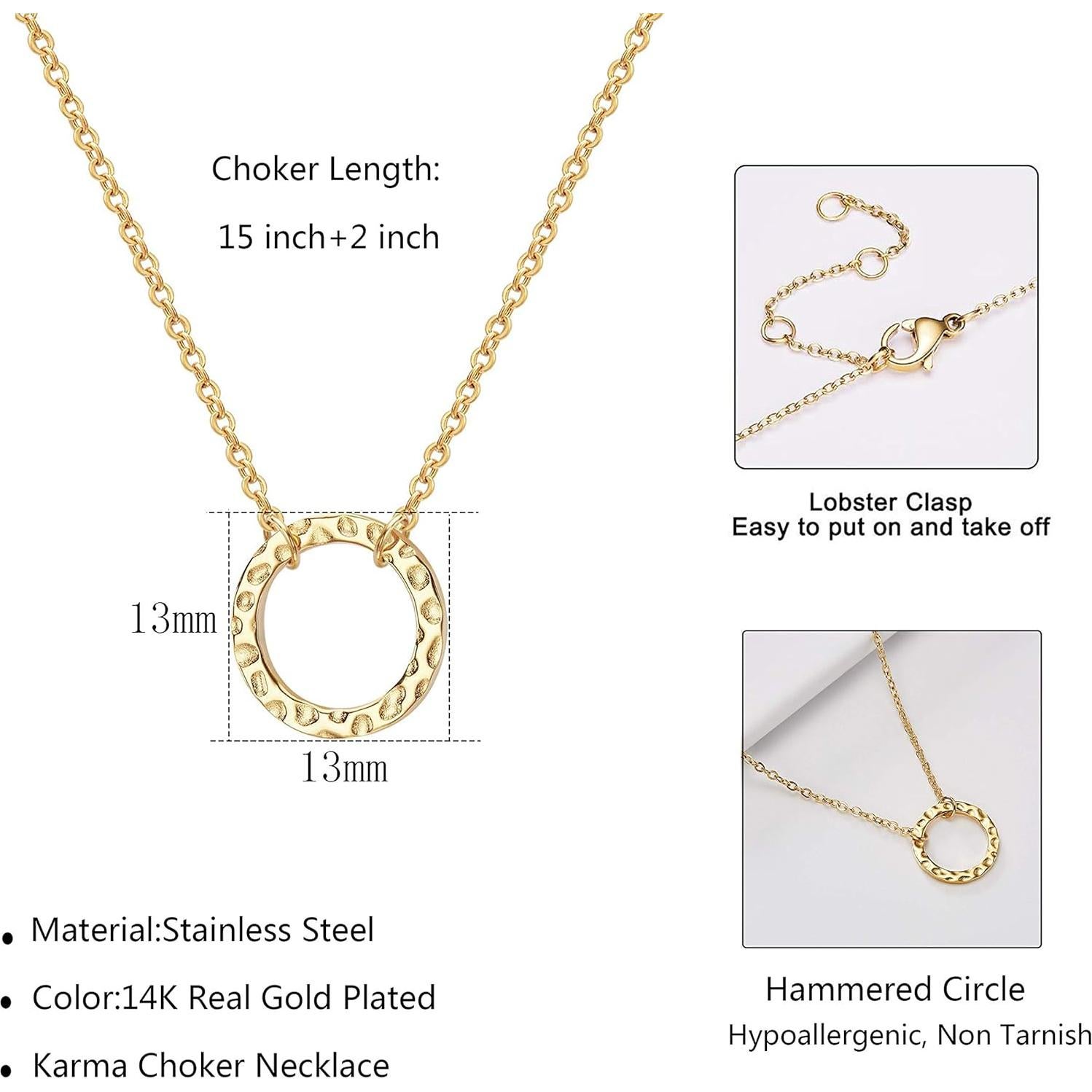 Collar Choker Delicado Lcherry Oro 14K Hipoalergénico Mujeres