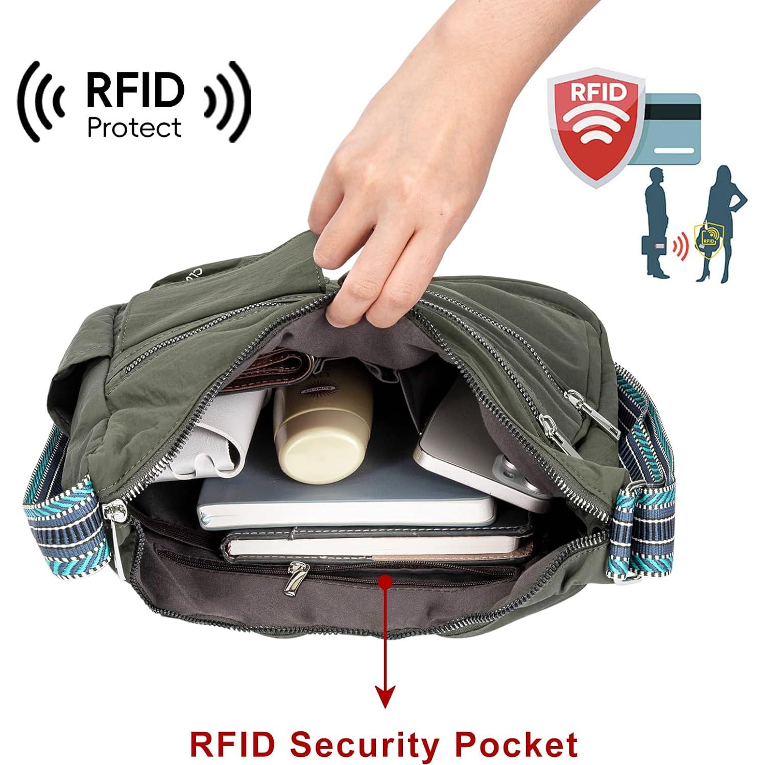 Bolso de Viaje Cruzado CLUCI para Mujeres Impermeable Verde