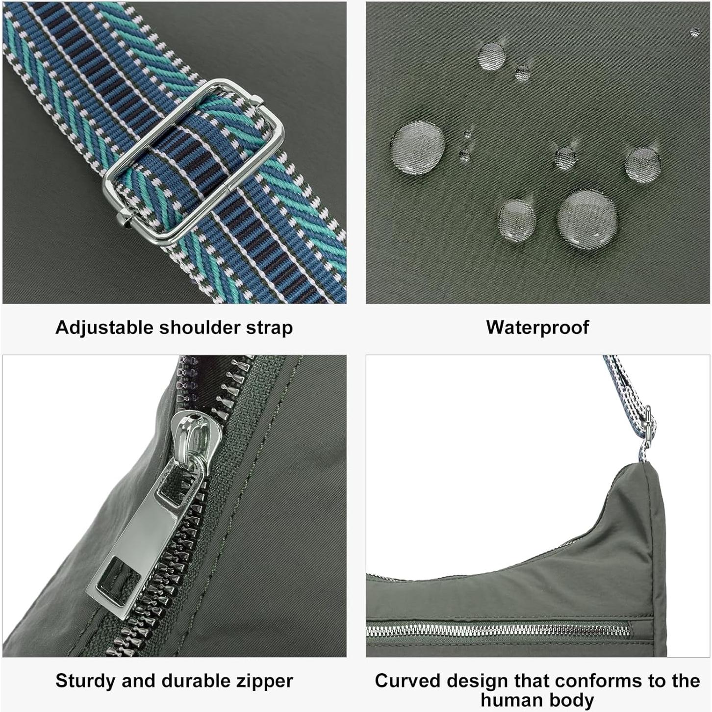 Bolso de Viaje Cruzado CLUCI para Mujeres Impermeable Verde