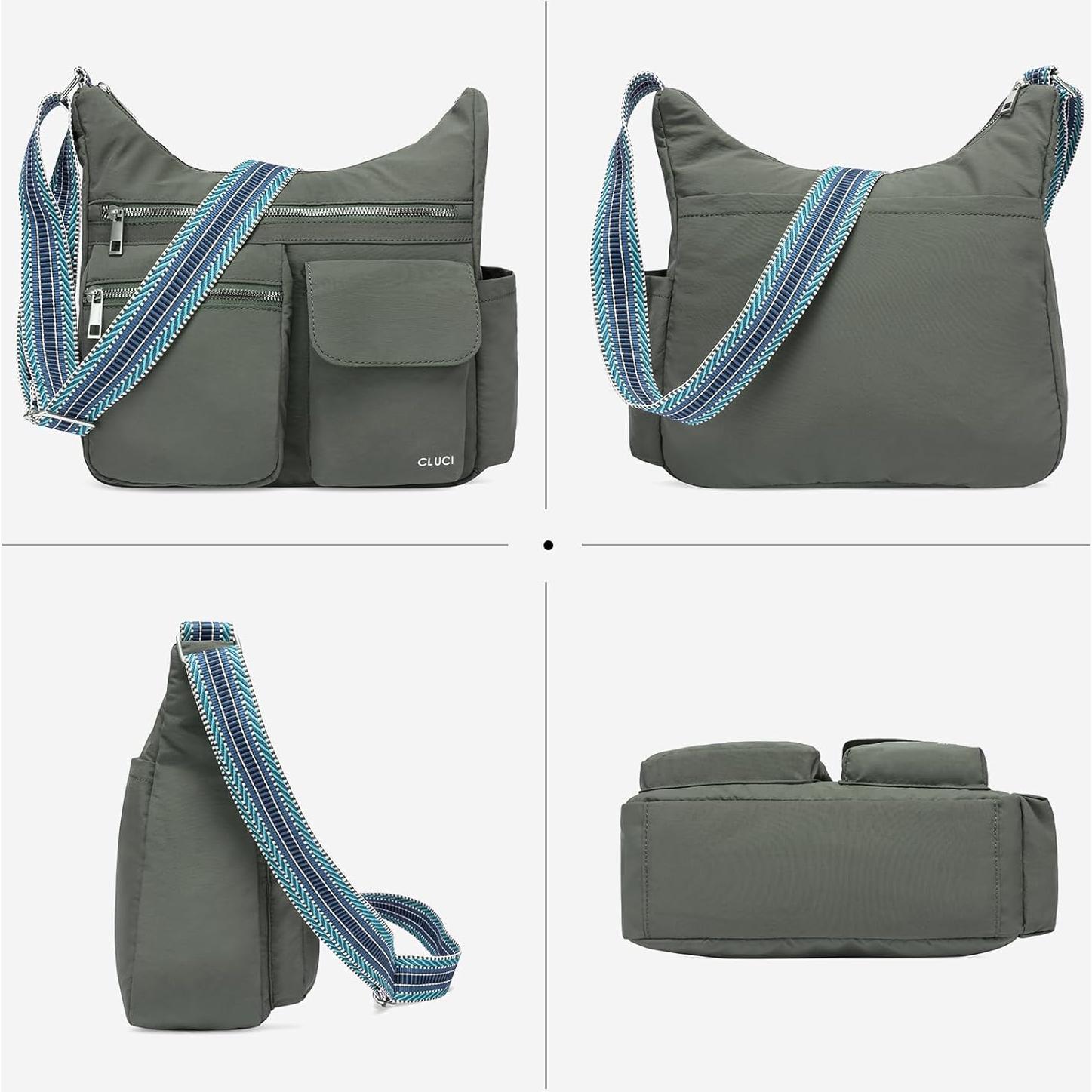 Bolso de Viaje Cruzado CLUCI para Mujeres Impermeable Verde