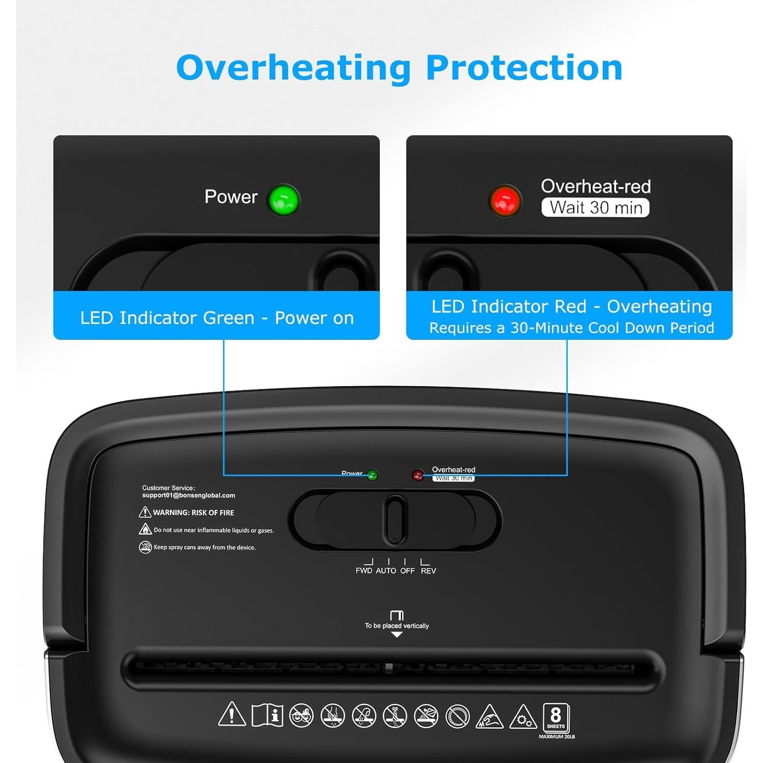 Trituradora de Papel BONSEN S3101 8 Hojas Corte Cruzado 4 Gal