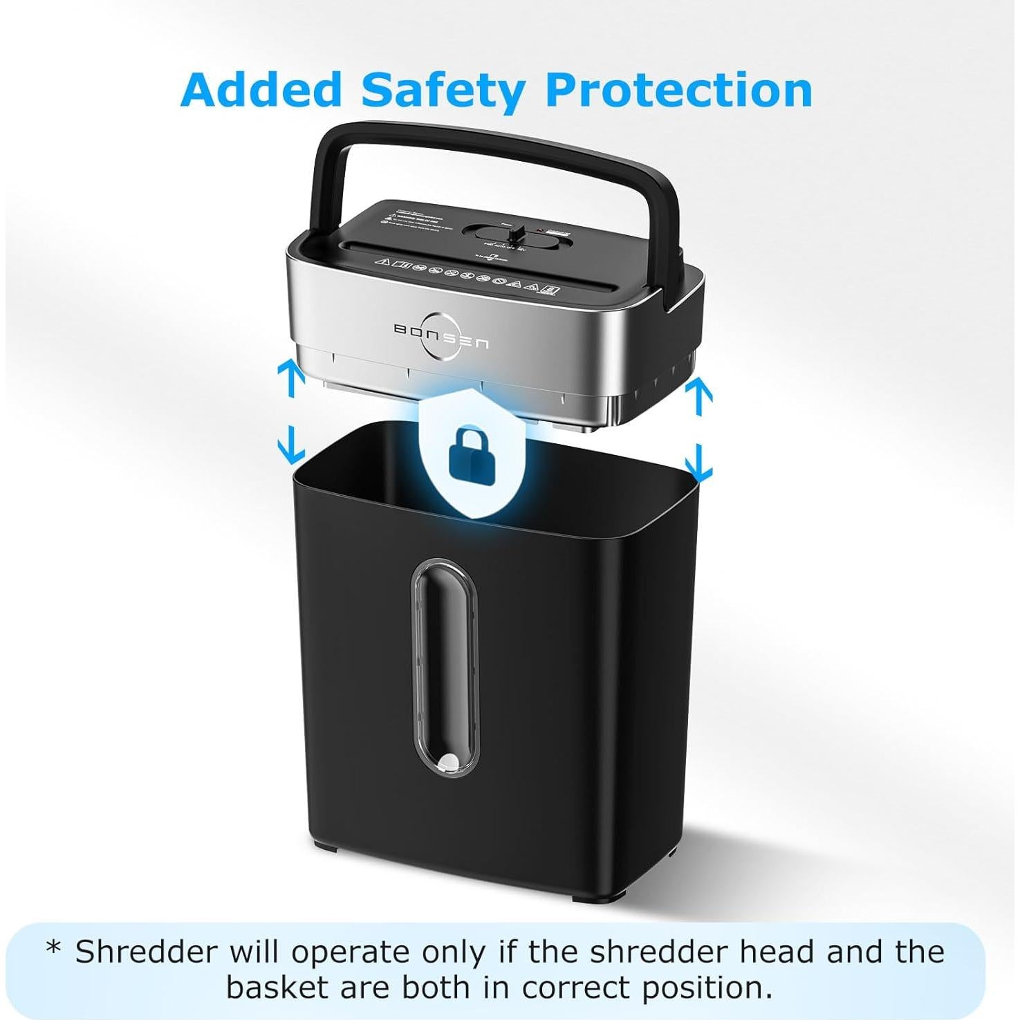 Trituradora de Papel BONSEN S3101 8 Hojas Corte Cruzado 4 Gal