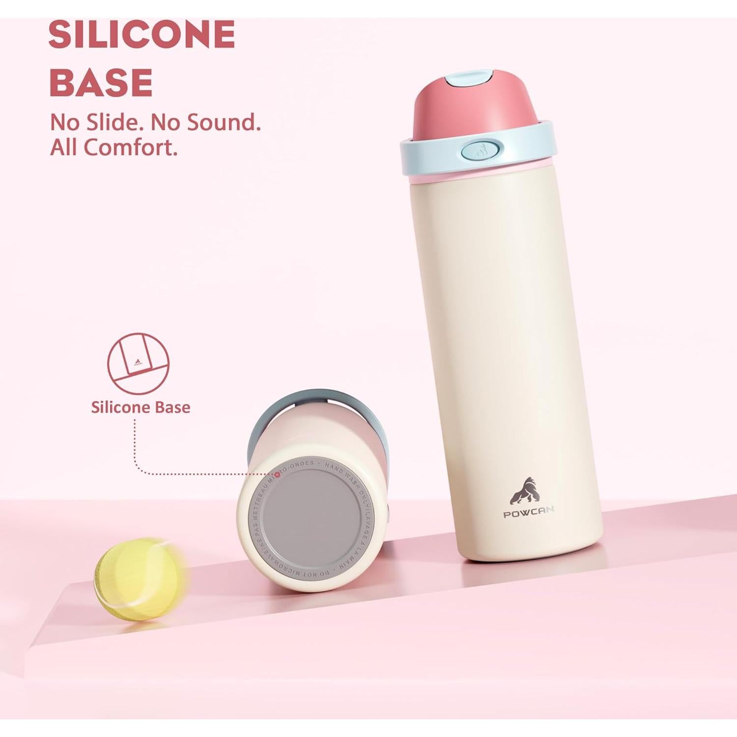 Botella de Agua Aislada POWCAN 24 oz con Tapa 2-en-1