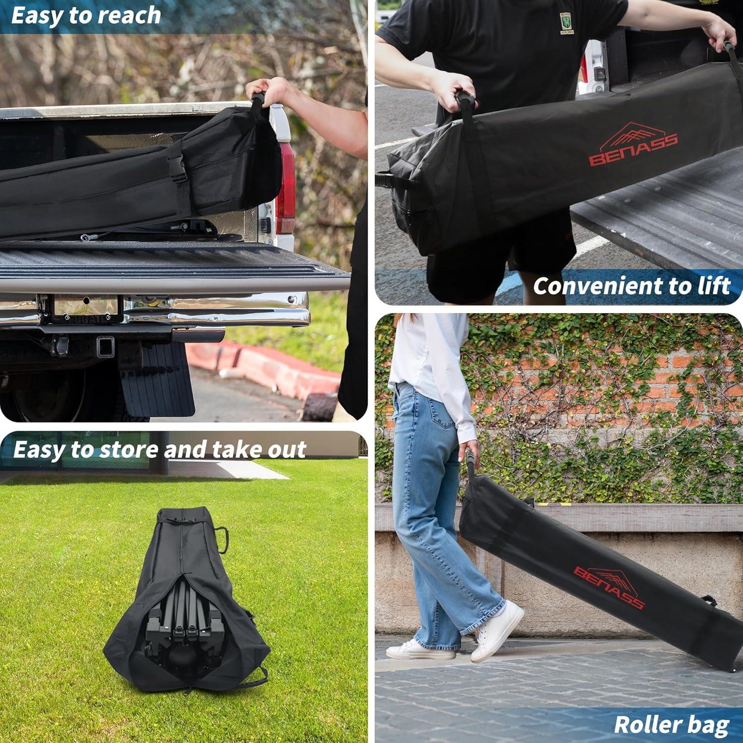 Carpa Pop Up 10x10 Benass Gris Resistente al Agua con Paredes