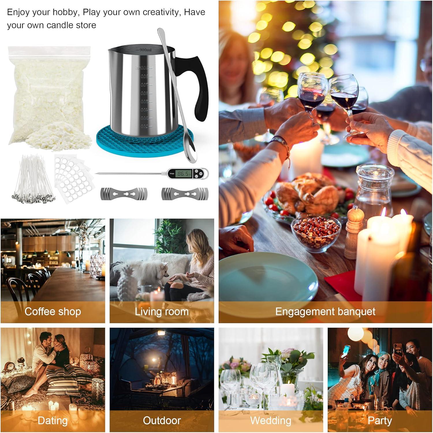 Kit de Hacer Velas Ohcans para Principiantes - Cera de Soja 900ml