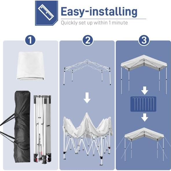 Carpa Pop Up Genérico 3.05x3.05m Instantánea para Exterior