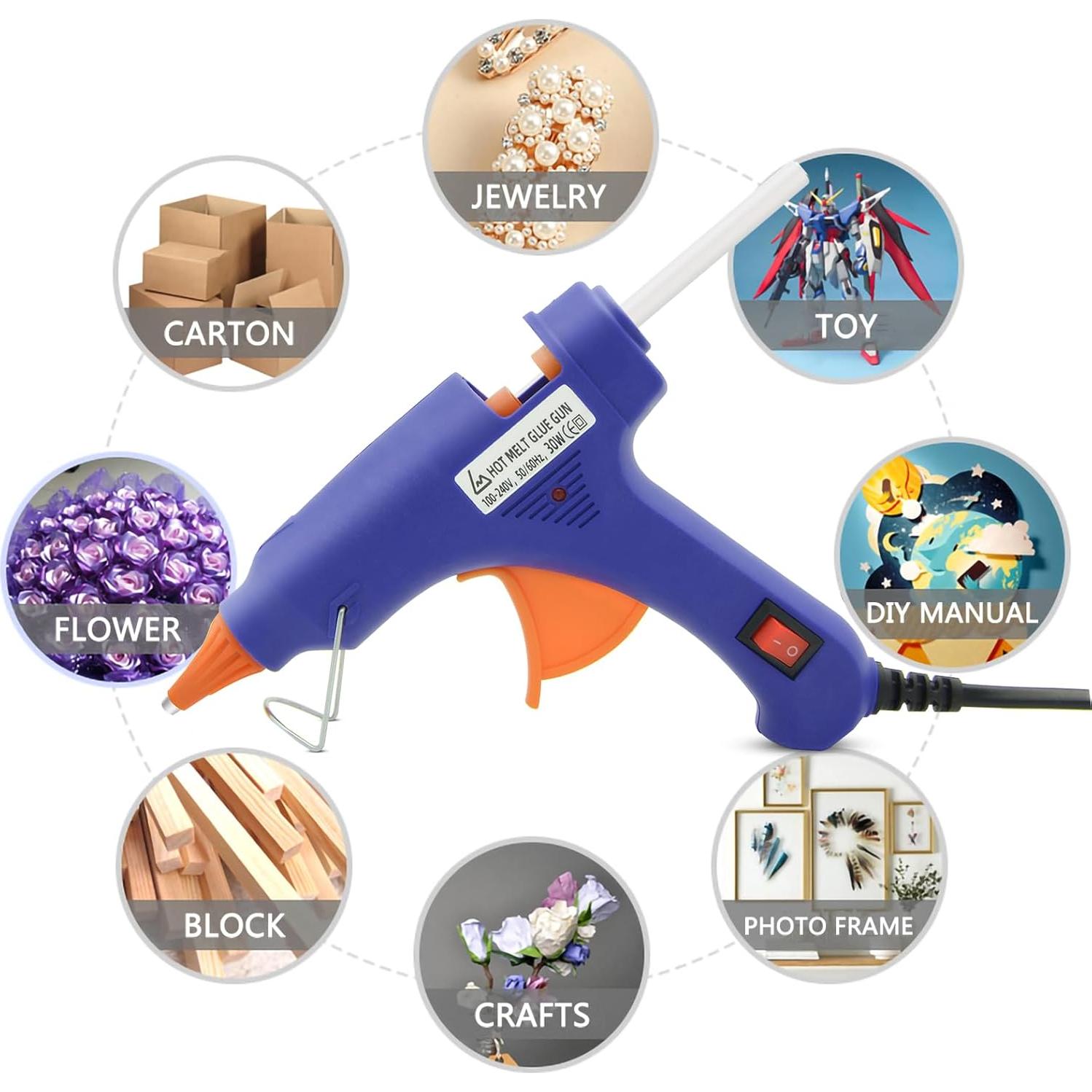 Pistola de Pegamento Caliente Liumai SY01 con 30 Barras y Estuche