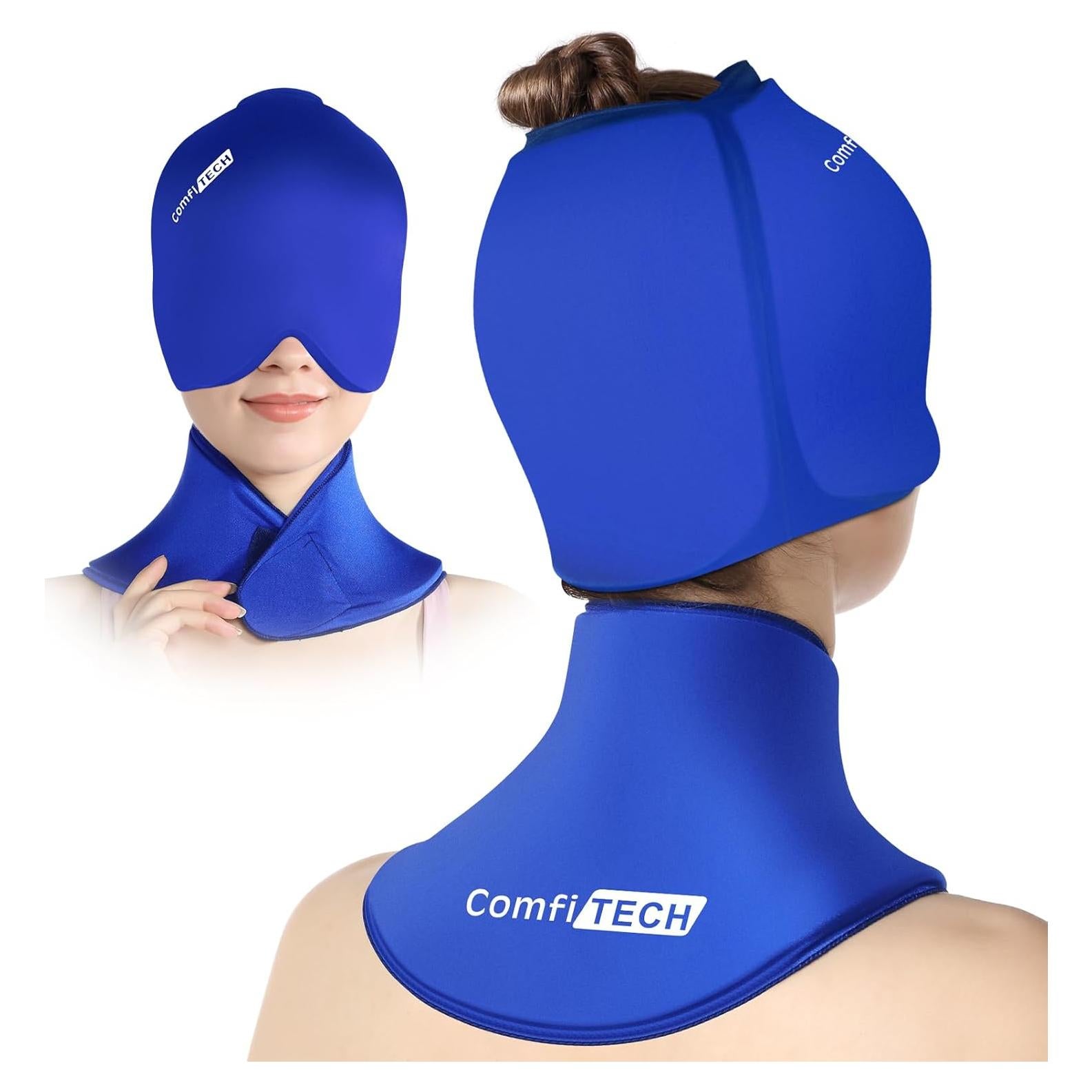 Combo Capucha Fría y Paquete de Hielo ComfiTECH Azul