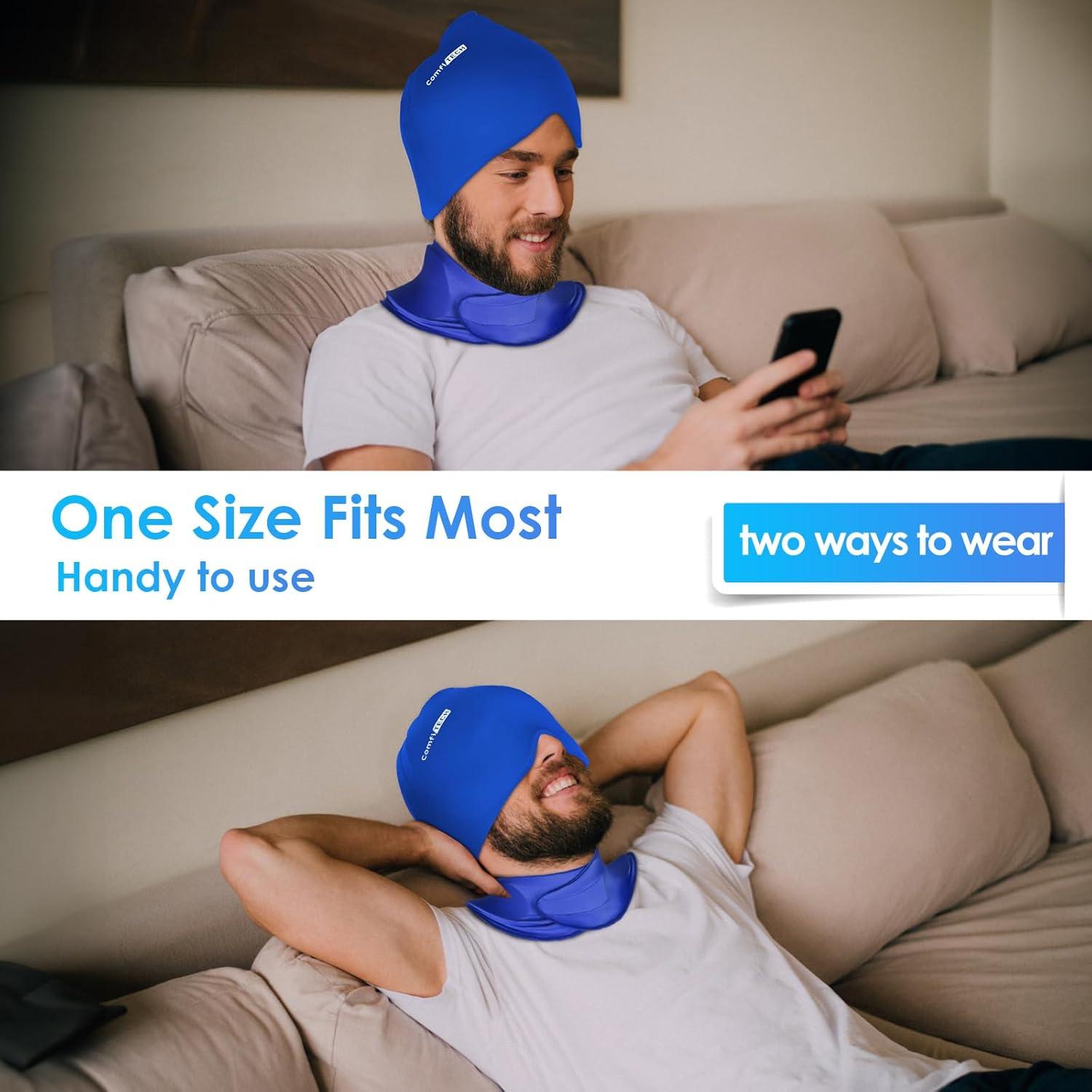 Combo Capucha Fría y Paquete de Hielo ComfiTECH Azul