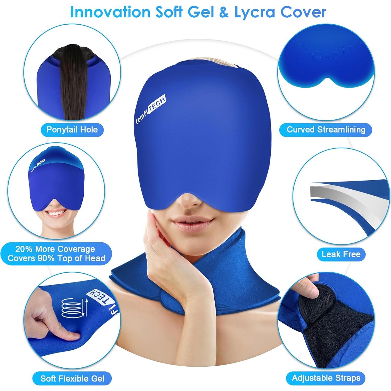 Combo Capucha Fría y Paquete de Hielo ComfiTECH Azul