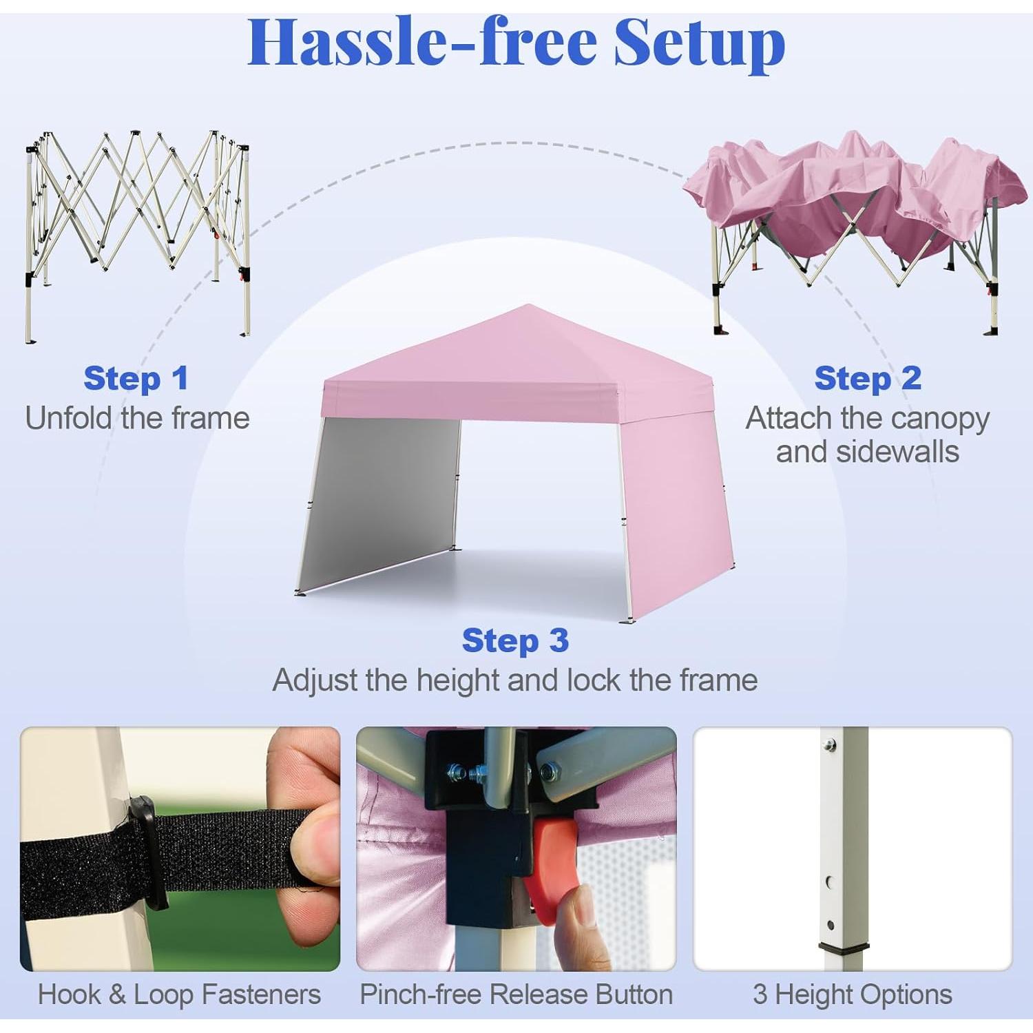 Carpa Plegable Goplus 4.3x2.8m con 2 Paredes Laterales UPF50+