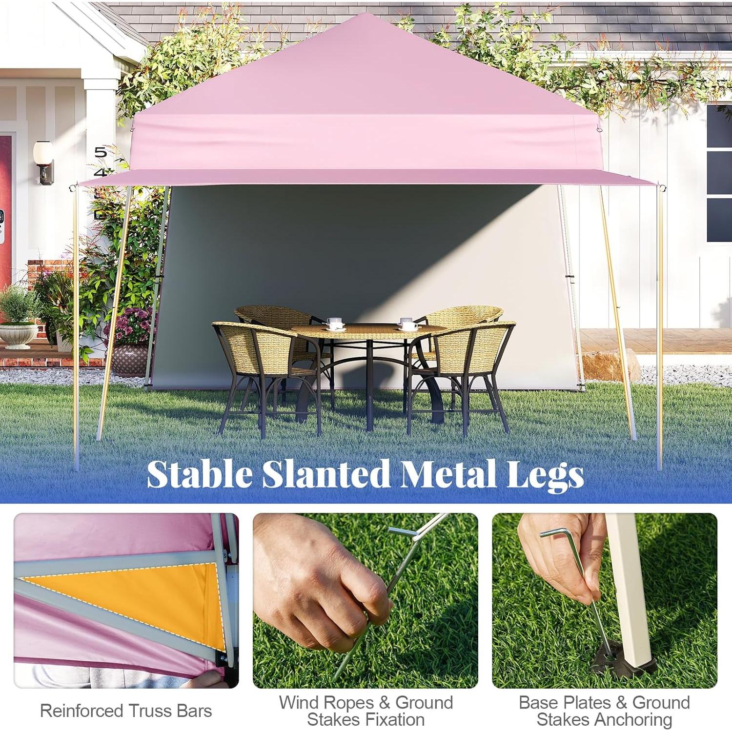 Carpa Plegable Goplus 4.3x2.8m con 2 Paredes Laterales UPF50+