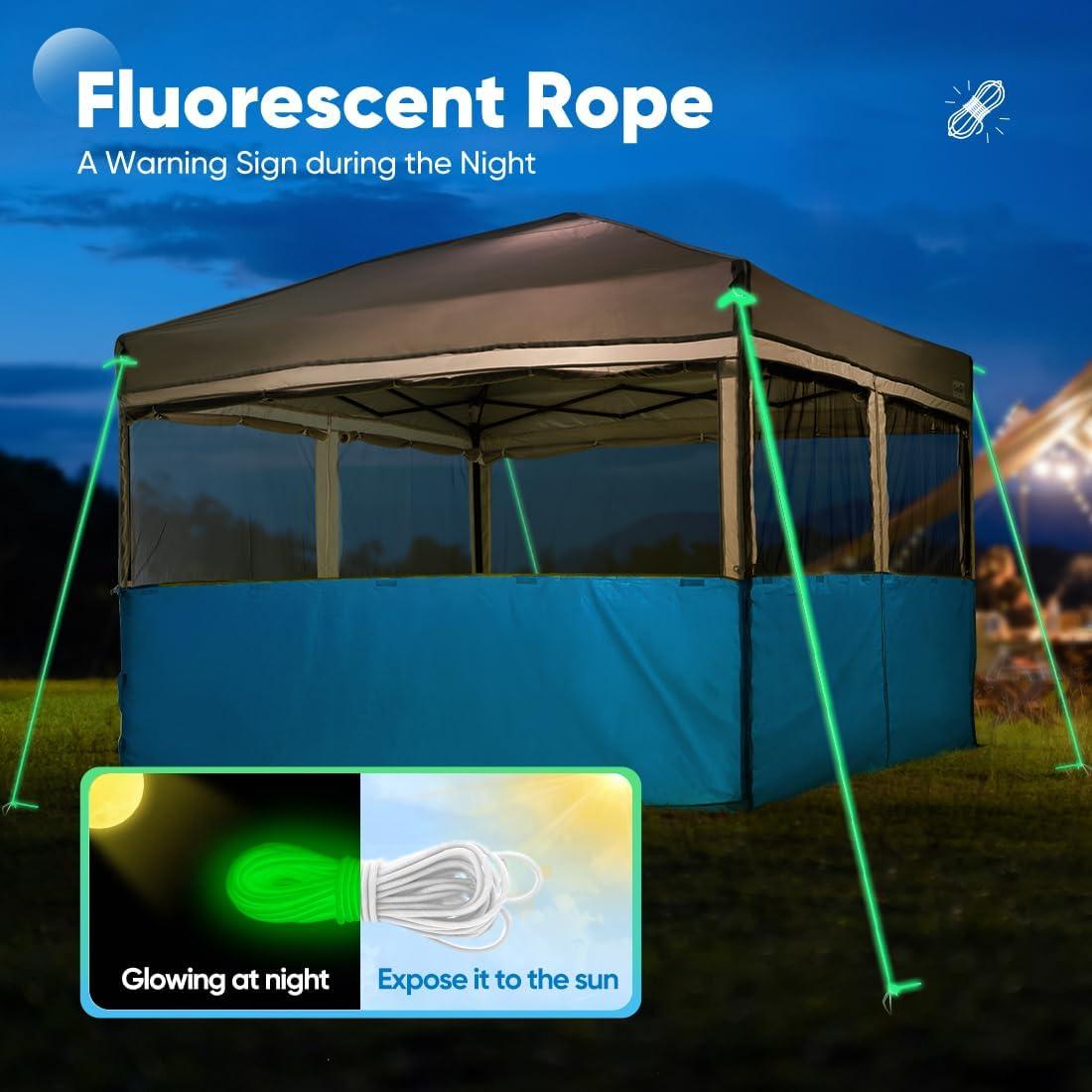 Quictent 10x10 Pop up Canopy Tent with Sidewalls, 2 in 1 Screened with Roll-up Mesh Window Sidewalls, One Person Set up for Camping, Backyard and Outdoor Events