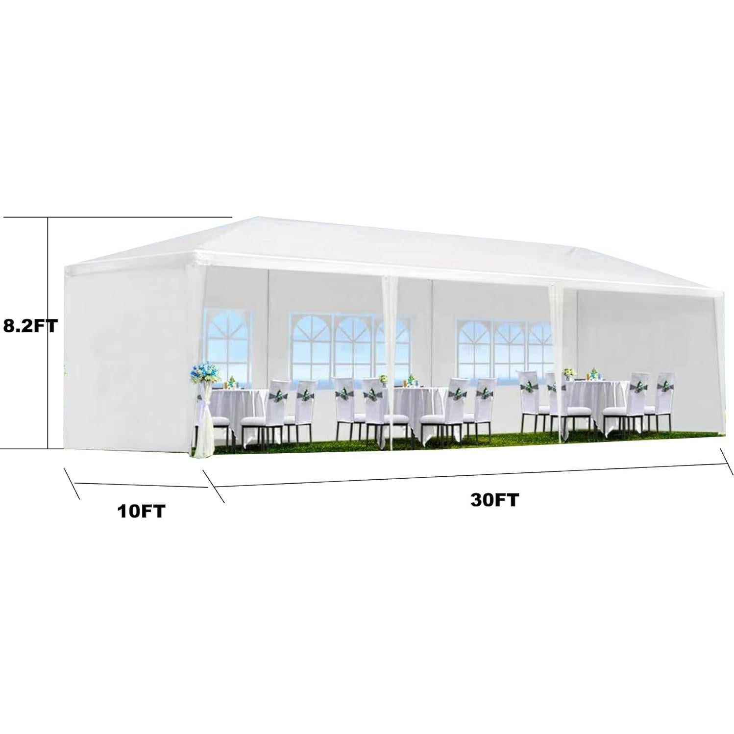 Carpa de Fiesta Gaderth 10x9m Impermeable con 5 Paredes Removibles