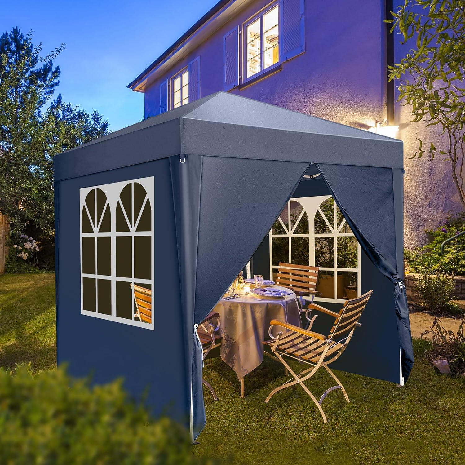 Carpa Plegable Bonnlo 2x2m Azul para Fiesta y Camping
