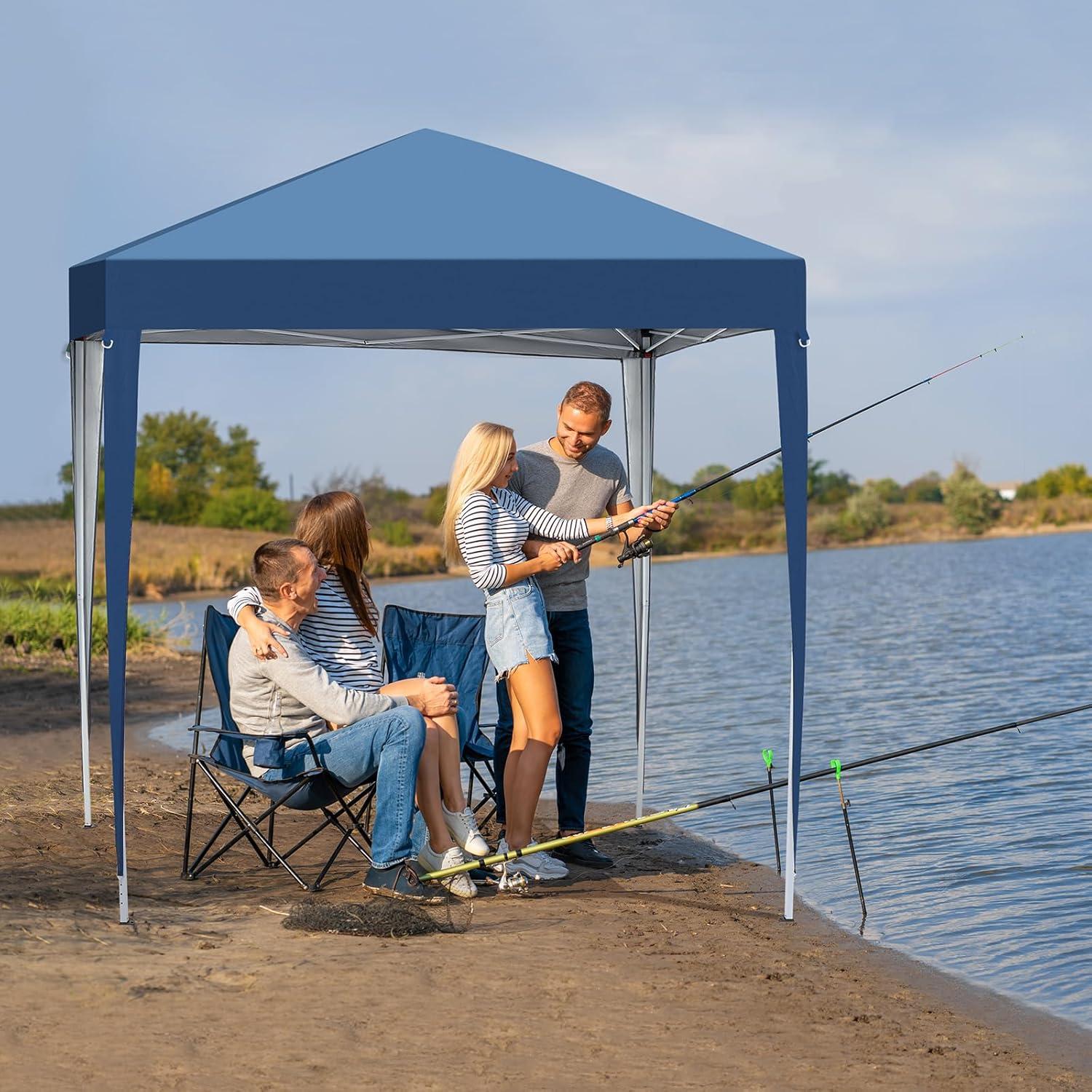 Carpa Plegable Bonnlo 2x2m Azul para Fiesta y Camping