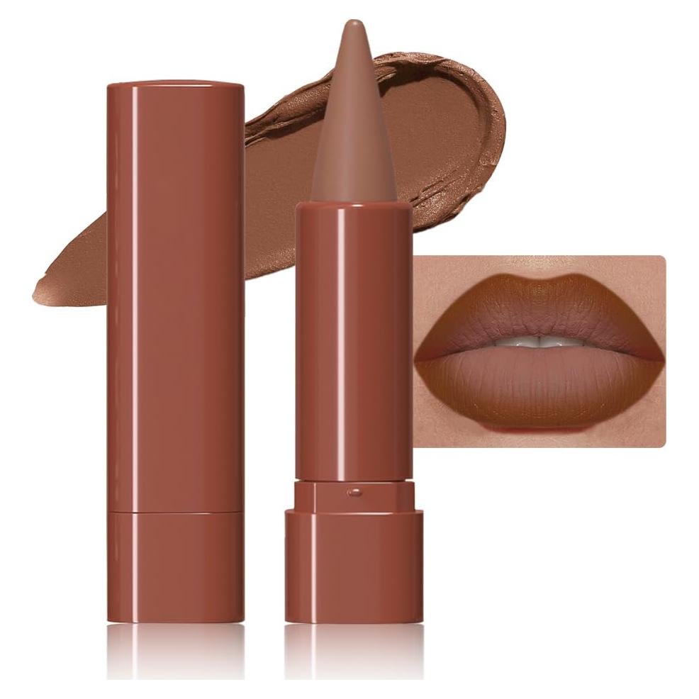 Lápiz Labial Mate JUAAZIN 01# Marrón Cálido Retráctil 1 Unidad