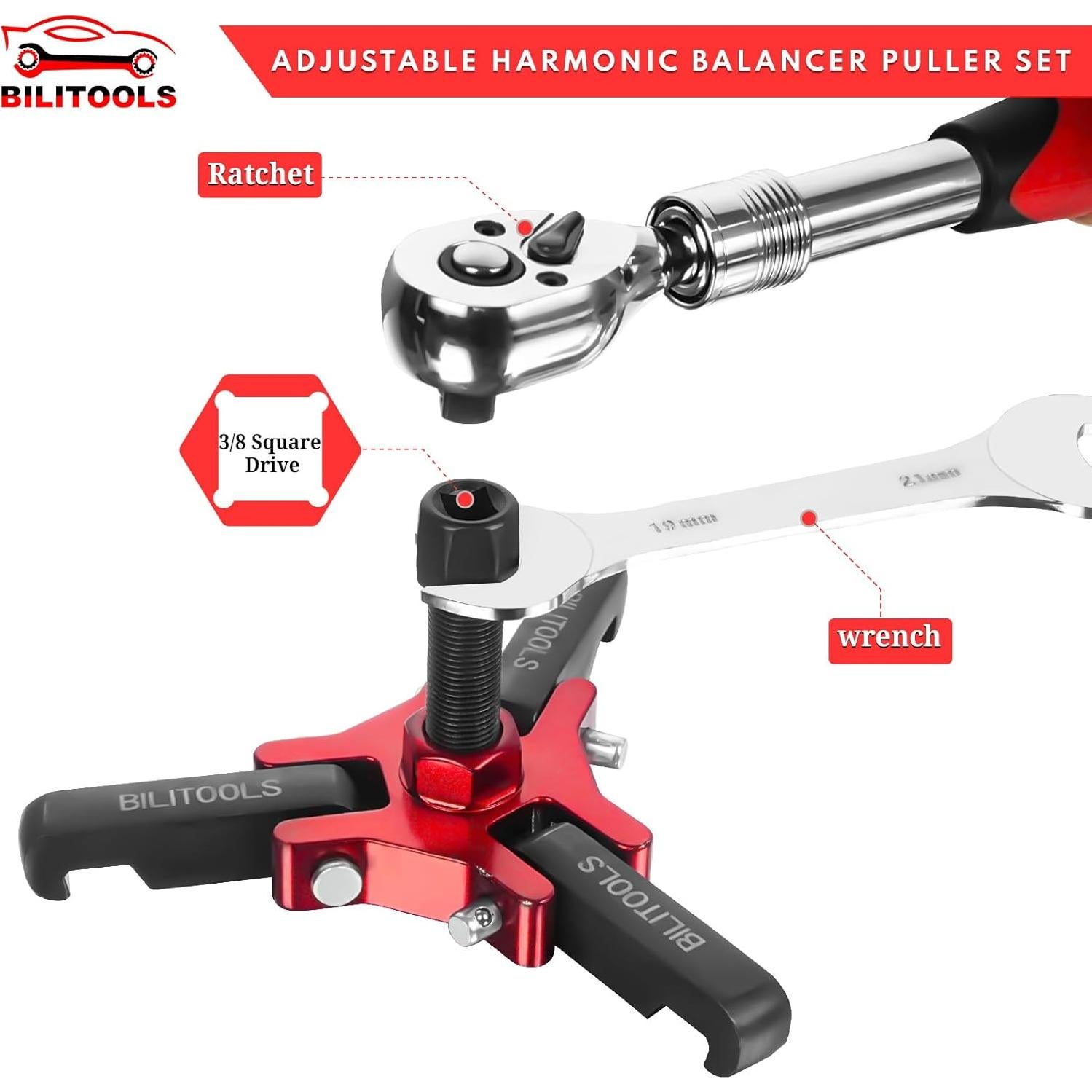 Extractor de Amortiguador Armónico BILITOOLS Kit 3 Garras