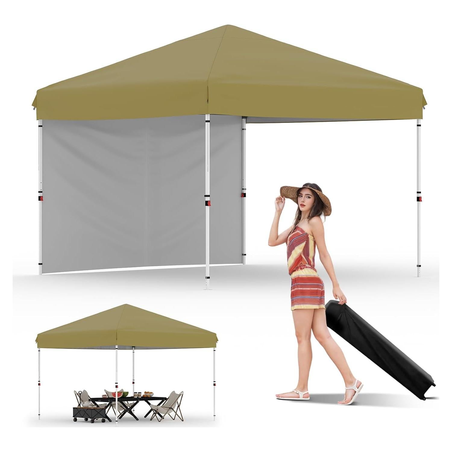 Tienda de Playa Pop Up DEXSO 3x3m Impermeable Caqui
