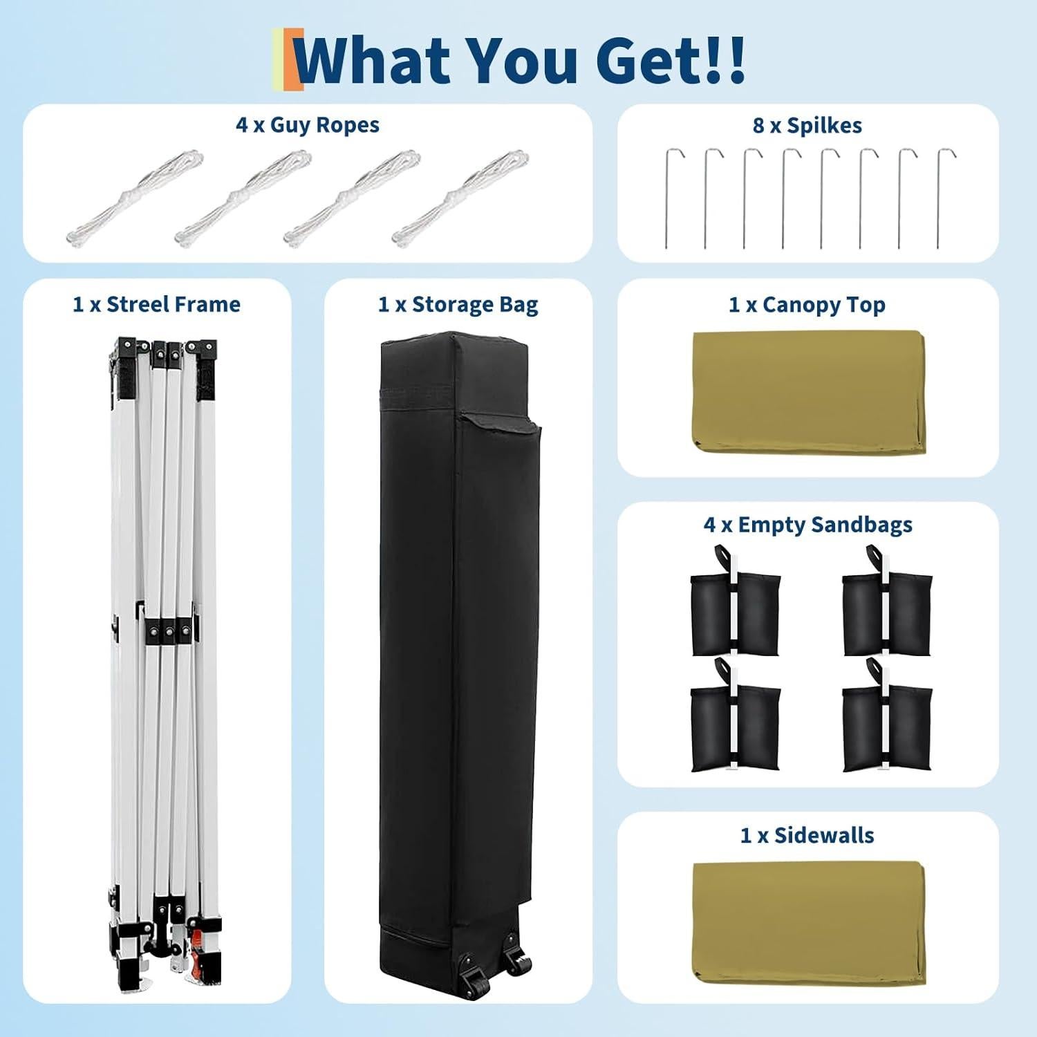 Tienda de Playa Pop Up DEXSO 3x3m Impermeable Caqui