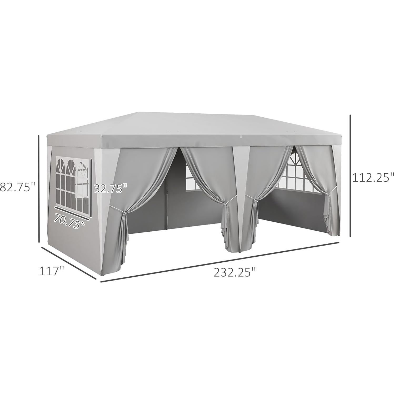 Carpa Plegable GOWE 5.9x2.97m con 6 Paredes Removibles