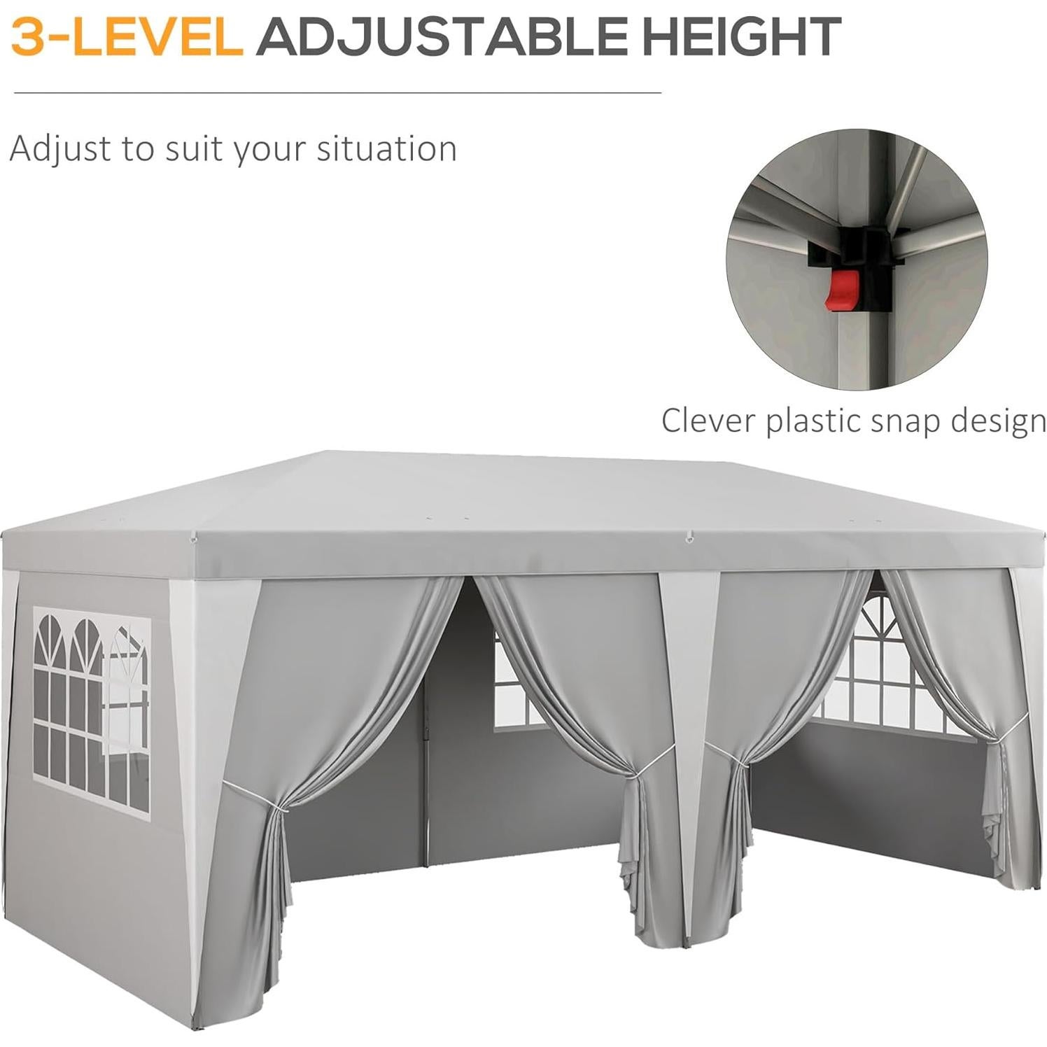 Carpa Plegable GOWE 5.9x2.97m con 6 Paredes Removibles