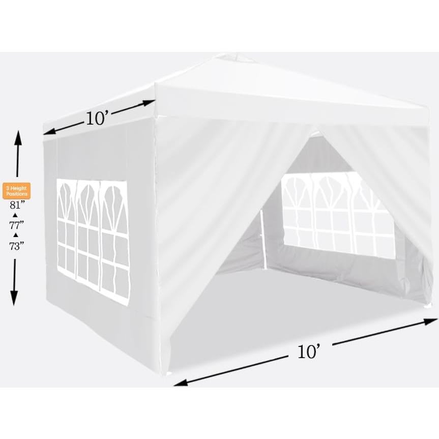 Carpa Plegable 3x3m KRIPOWA Blanca Impermeable con Paredes