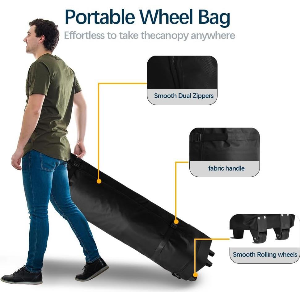 Carpa Plegable 3x3m KRIPOWA Blanca Impermeable con Paredes